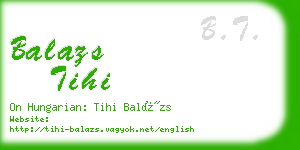 balazs tihi business card
